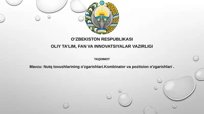 Nutqtovushlarining o'zgarishlari. Kombinator va pozitsion o'zgarishlari