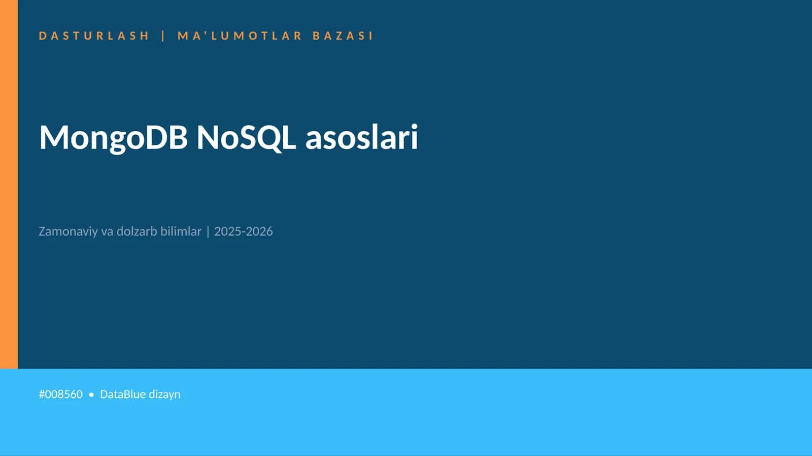 MongoDB NoSQL asoslari