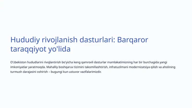 Hududiy rivojlanish dasturlari
