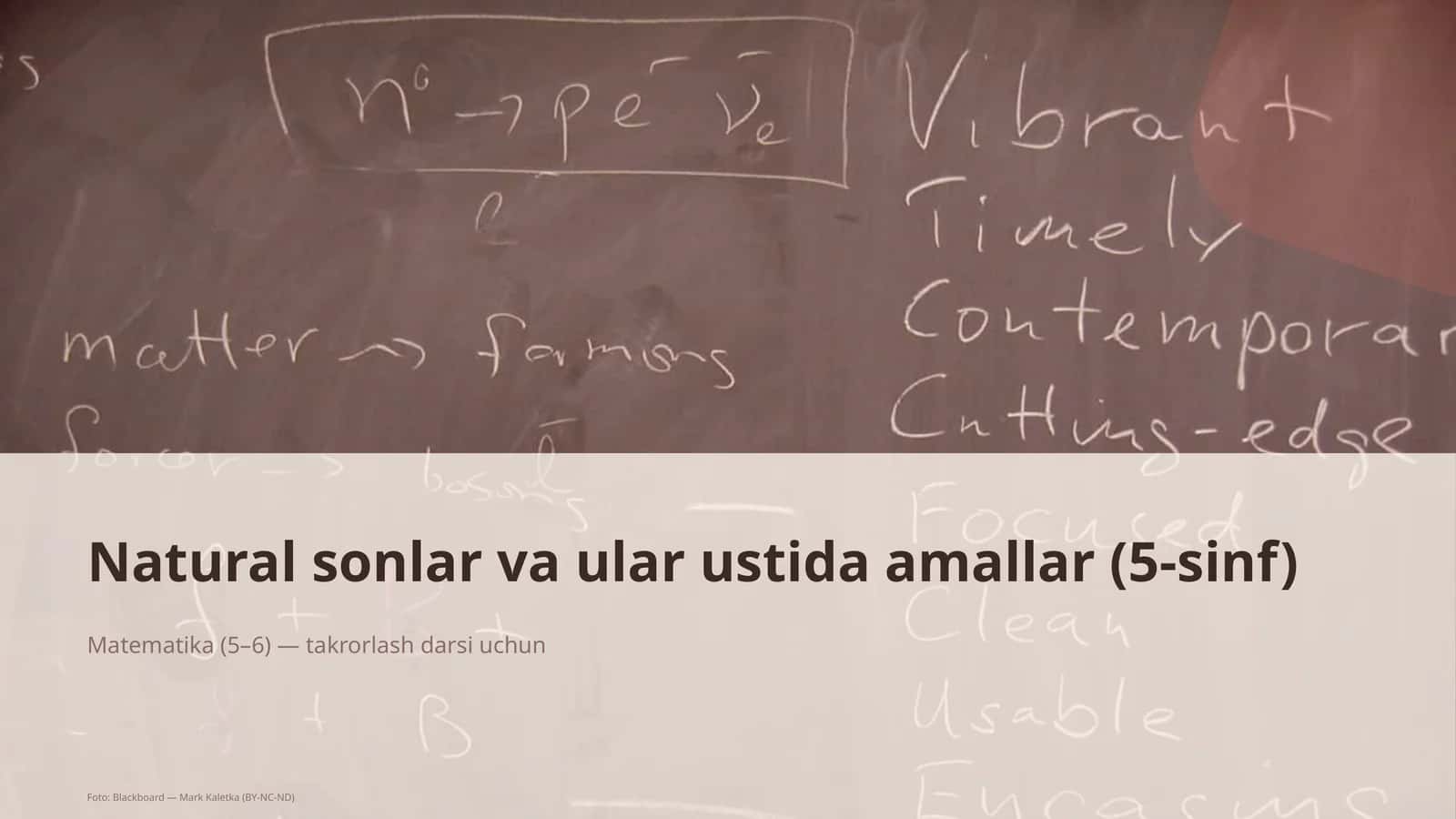 Natural sonlar va ular ustida amallar (5-sinf)