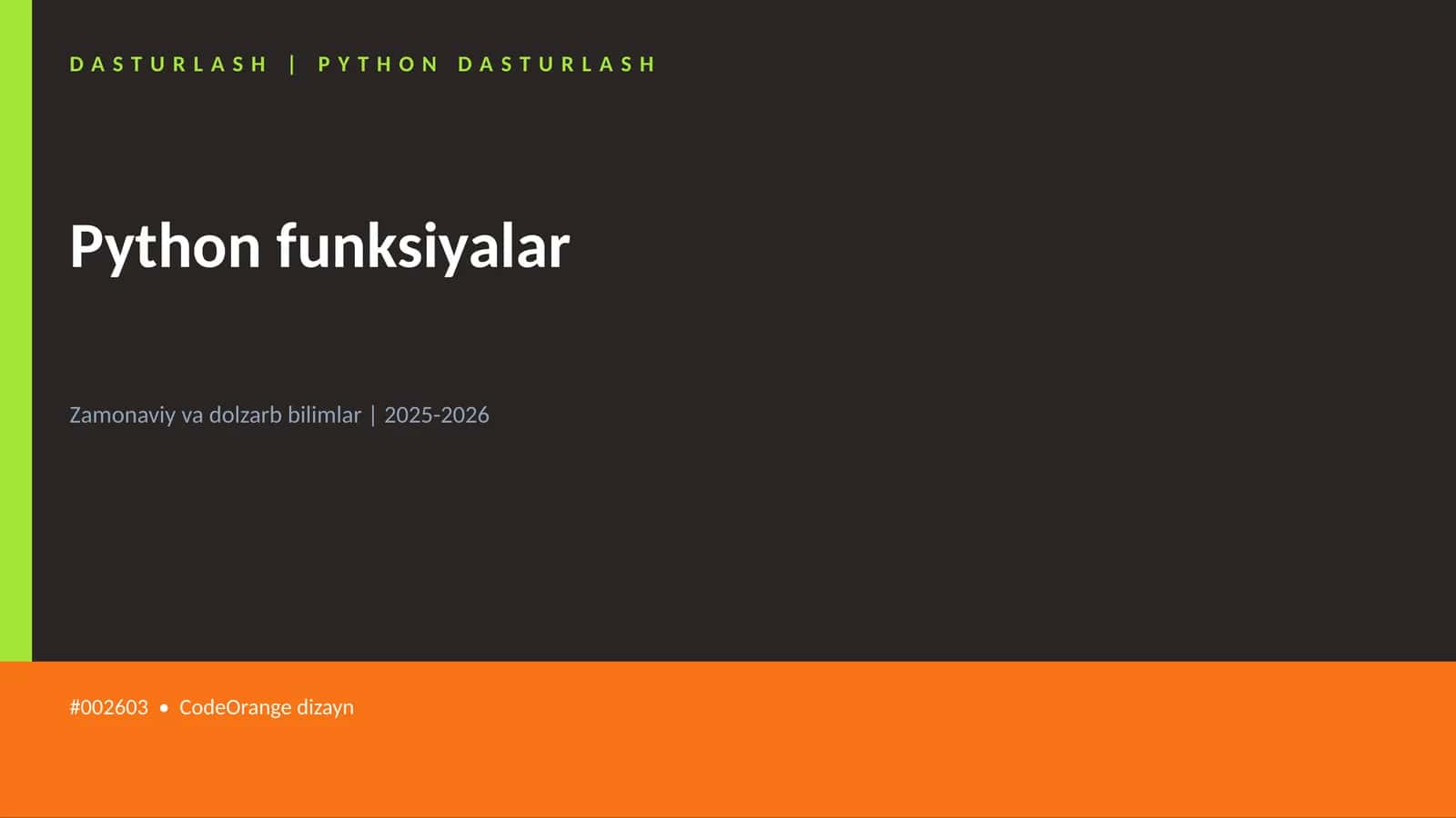 Python funksiyalar