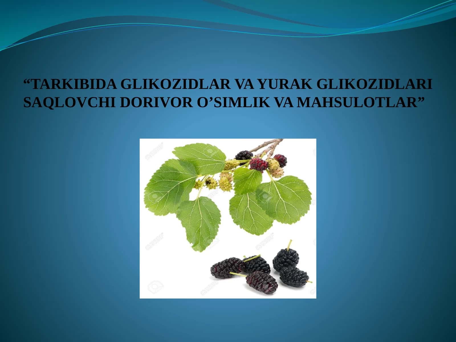 TARKIBIDA GLIKOZIDLAR VA YURAK GLIKOZIDLARI SAQLOVCHI DORIVOR O’SIMLIK VA MAHSULOTLAR