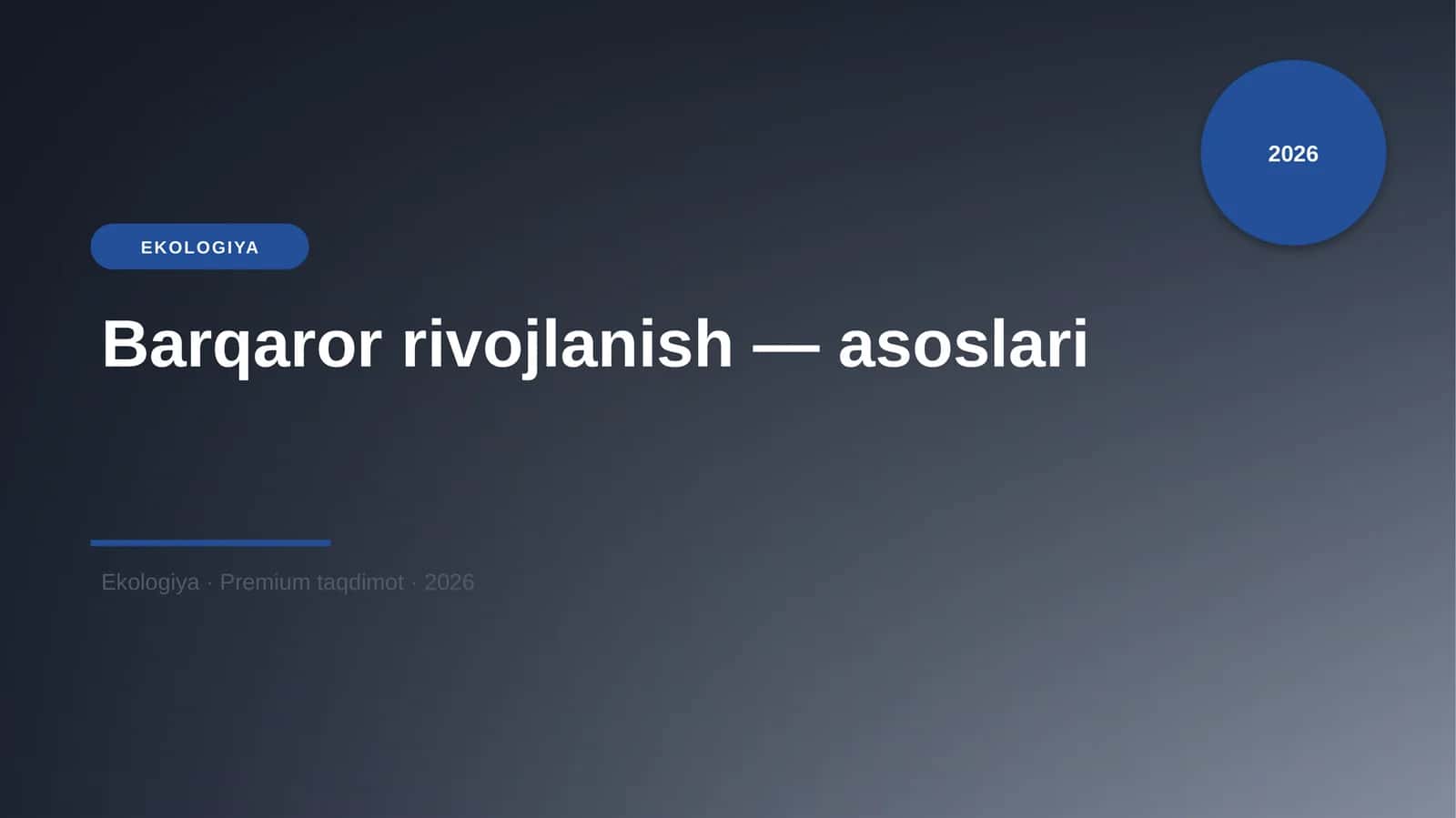Barqaror rivojlanish — asoslari