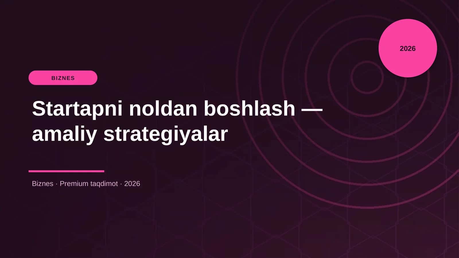 Startapni noldan boshlash — amaliy strategiyalar