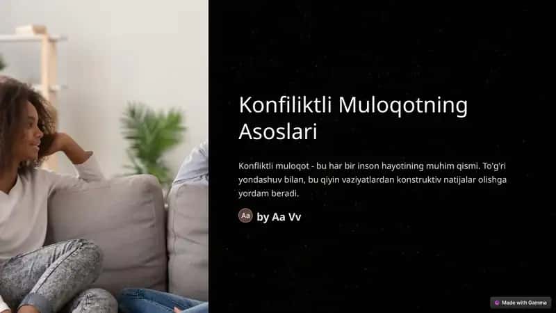 Konfiliktli Muloqotning Asoslari