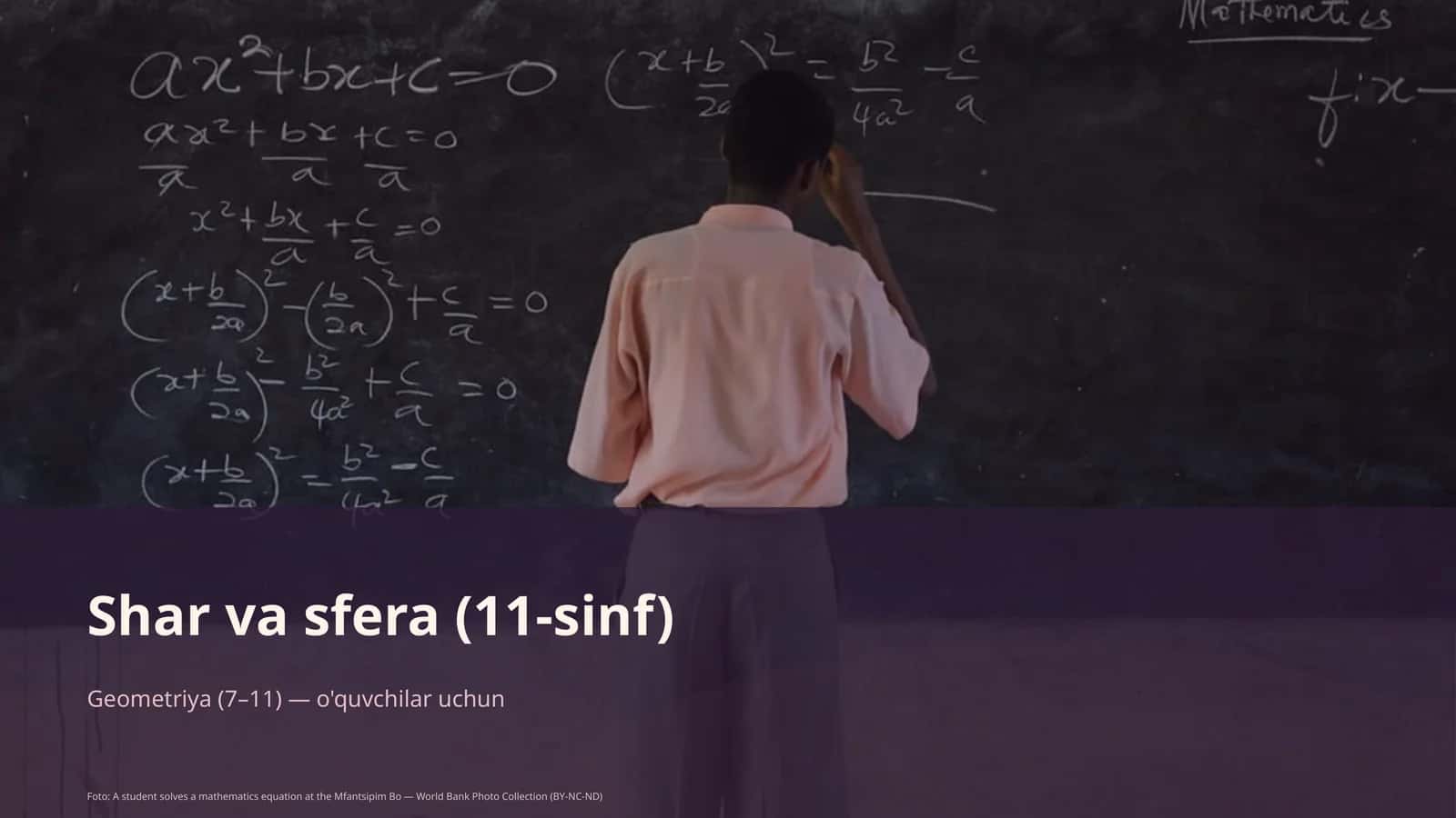 Shar va sfera (11-sinf)