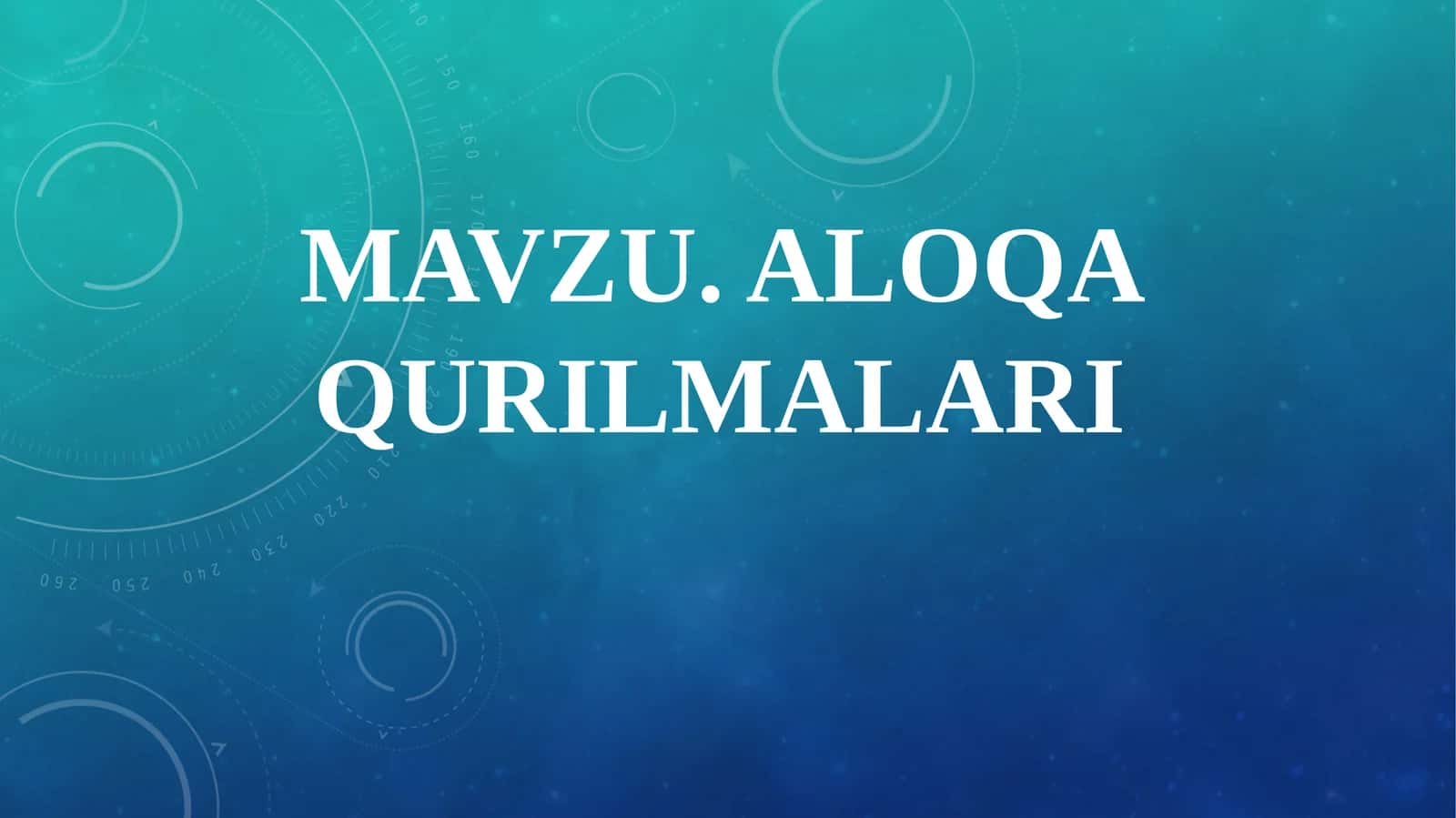 ALOQA QURILMALARI