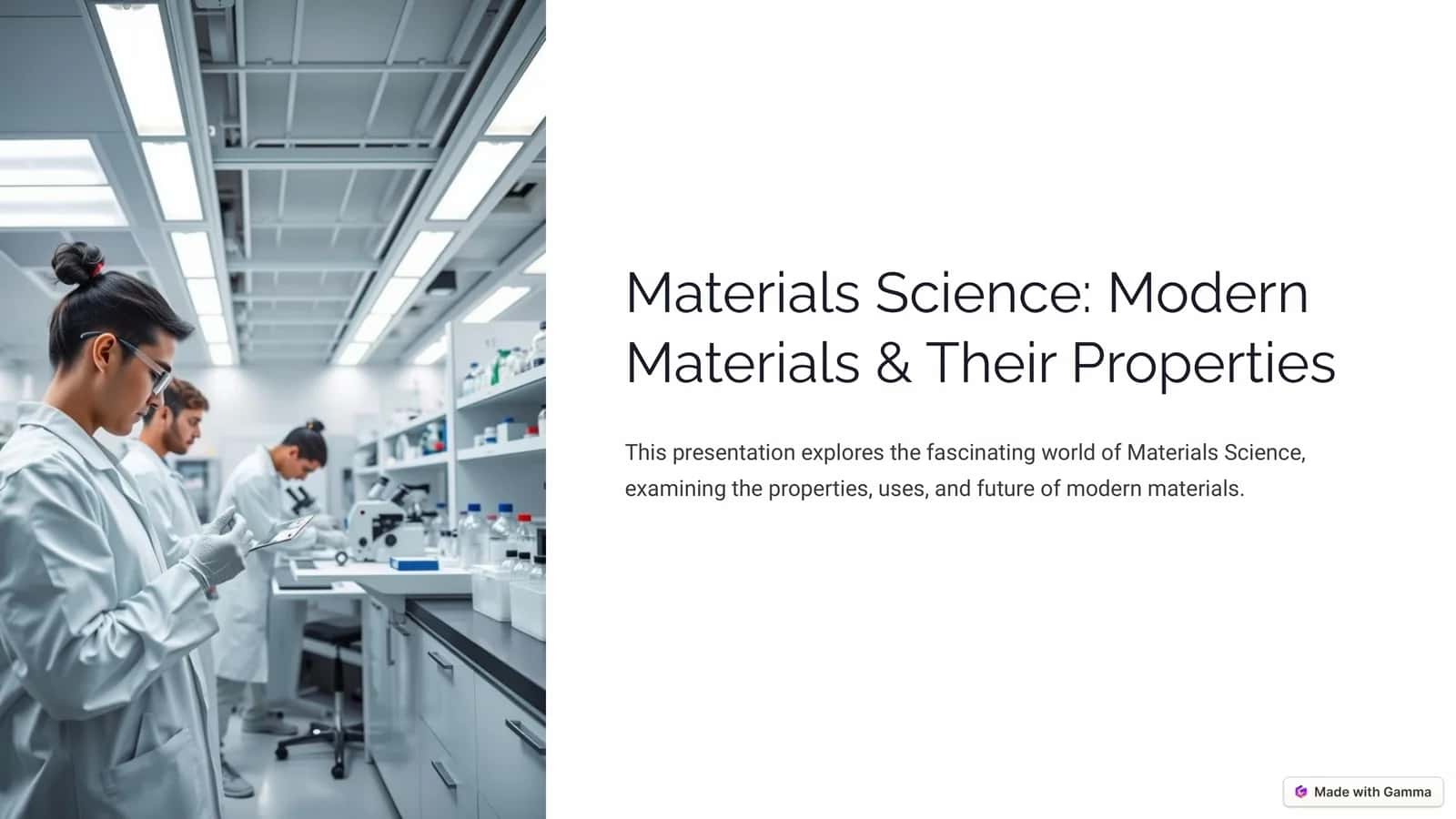 Materials Science Modern Materials & Their Properties