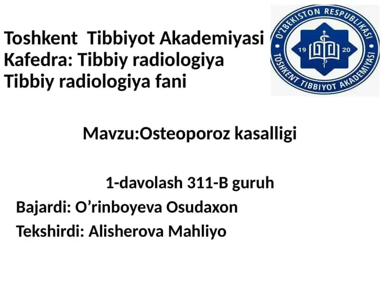 Osteoporoz kasalligi
