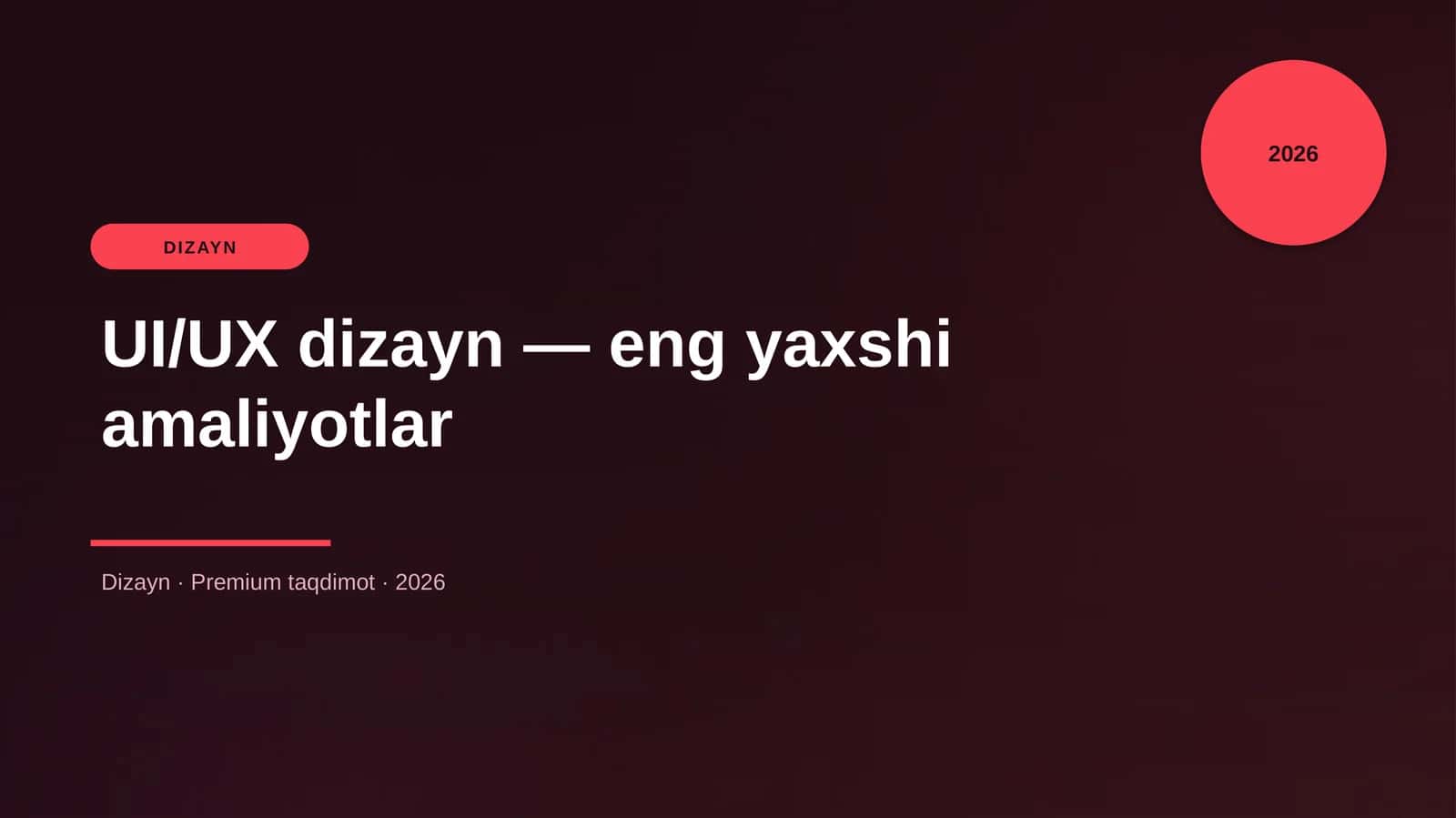 UI/UX dizayn — eng yaxshi amaliyotlar