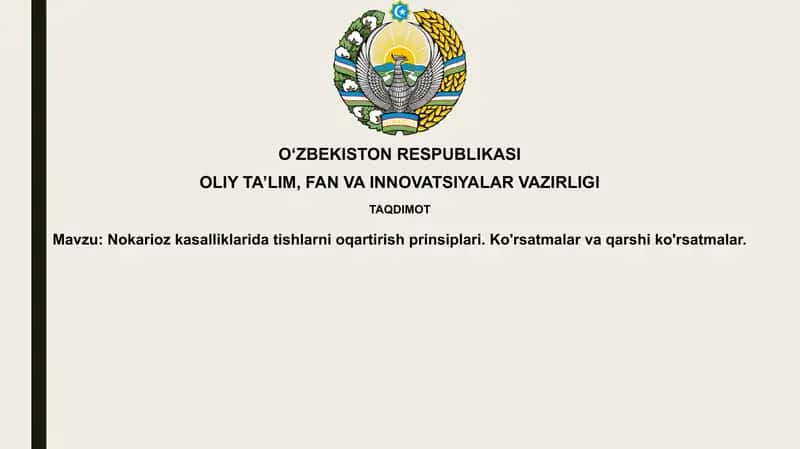 Karies bo'lmagan shikastlanishlarda tishlarni oqartirish