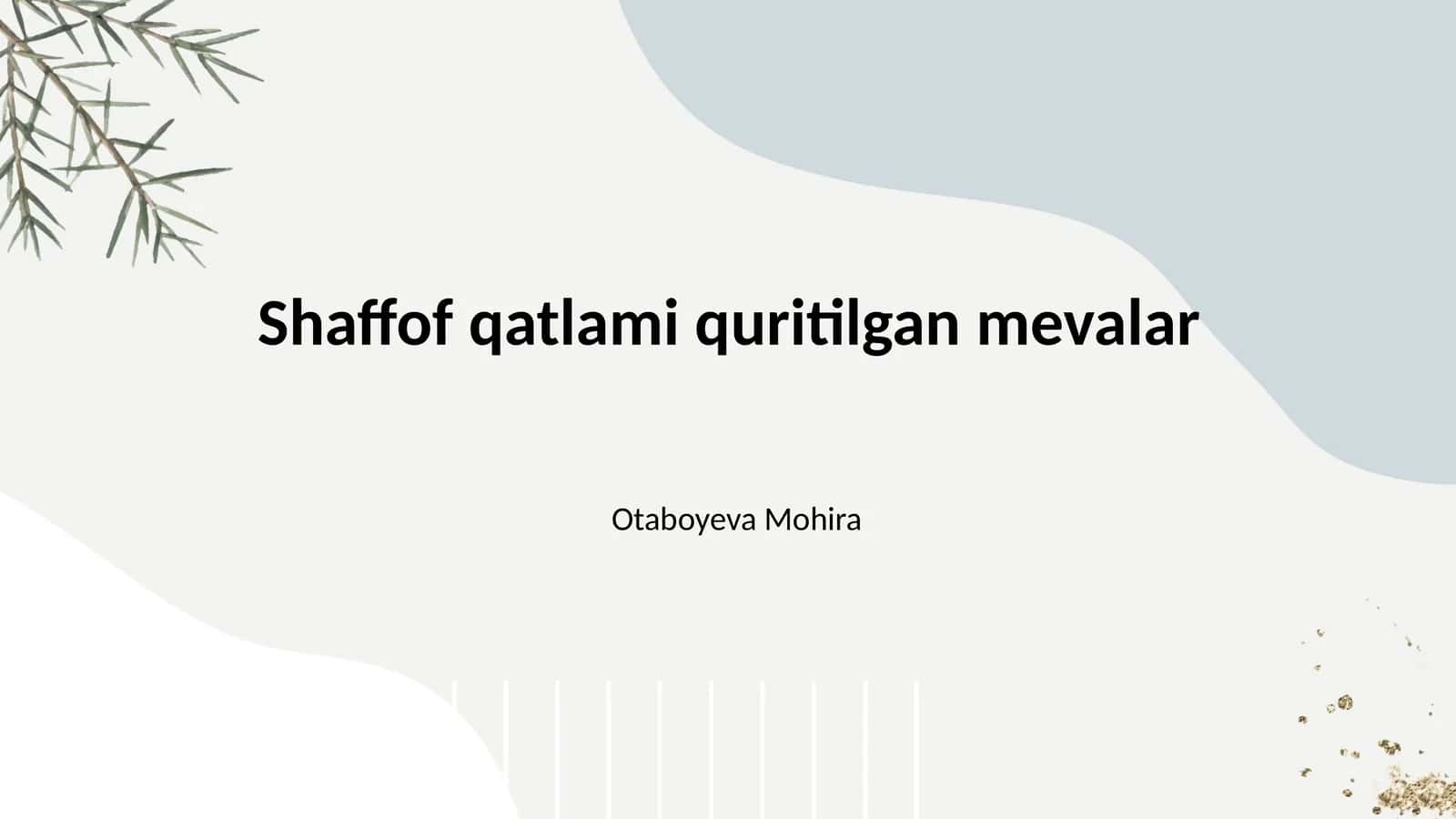 Shaffof qatlami quritilgan mevalar
