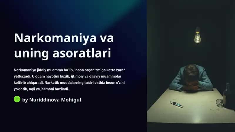 Narkomaniya va uning asoratlari