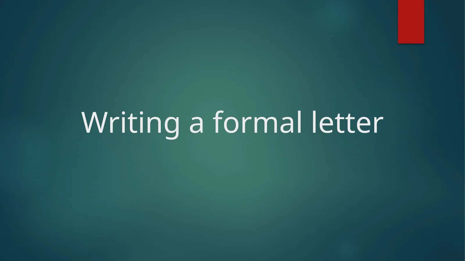 Formal Letter Writing Types