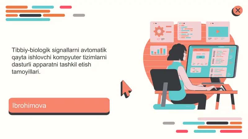 Tibbiy-biologik signallarni avtomatik qayta ishlovchi kompyuter tizimlarni dasturli apparatni tashkil etish tamoyillari