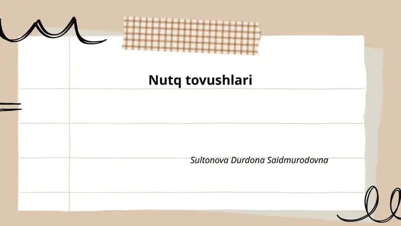 Nutq tovushlari