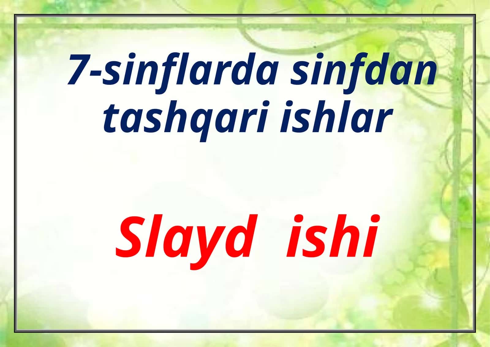 Kimyoo’qitishmetodikasi kursi