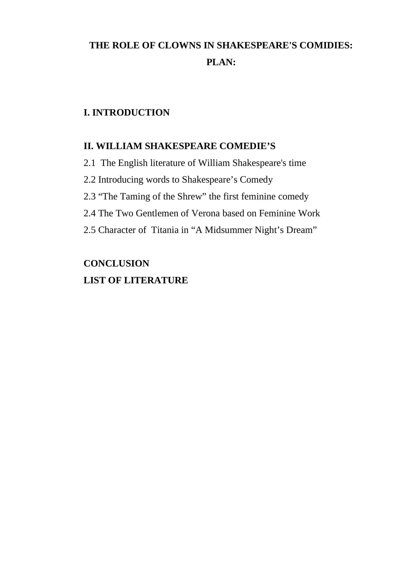 Women images in Shakespeare’s comedies