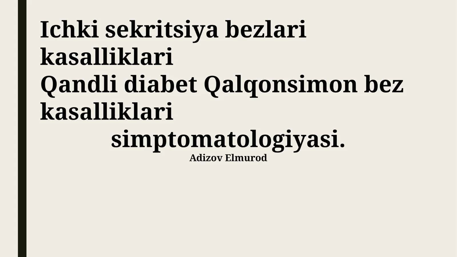 Qandli diabet va qalqonsimon bez kasalliklari: Umumiy ma'lumotlar