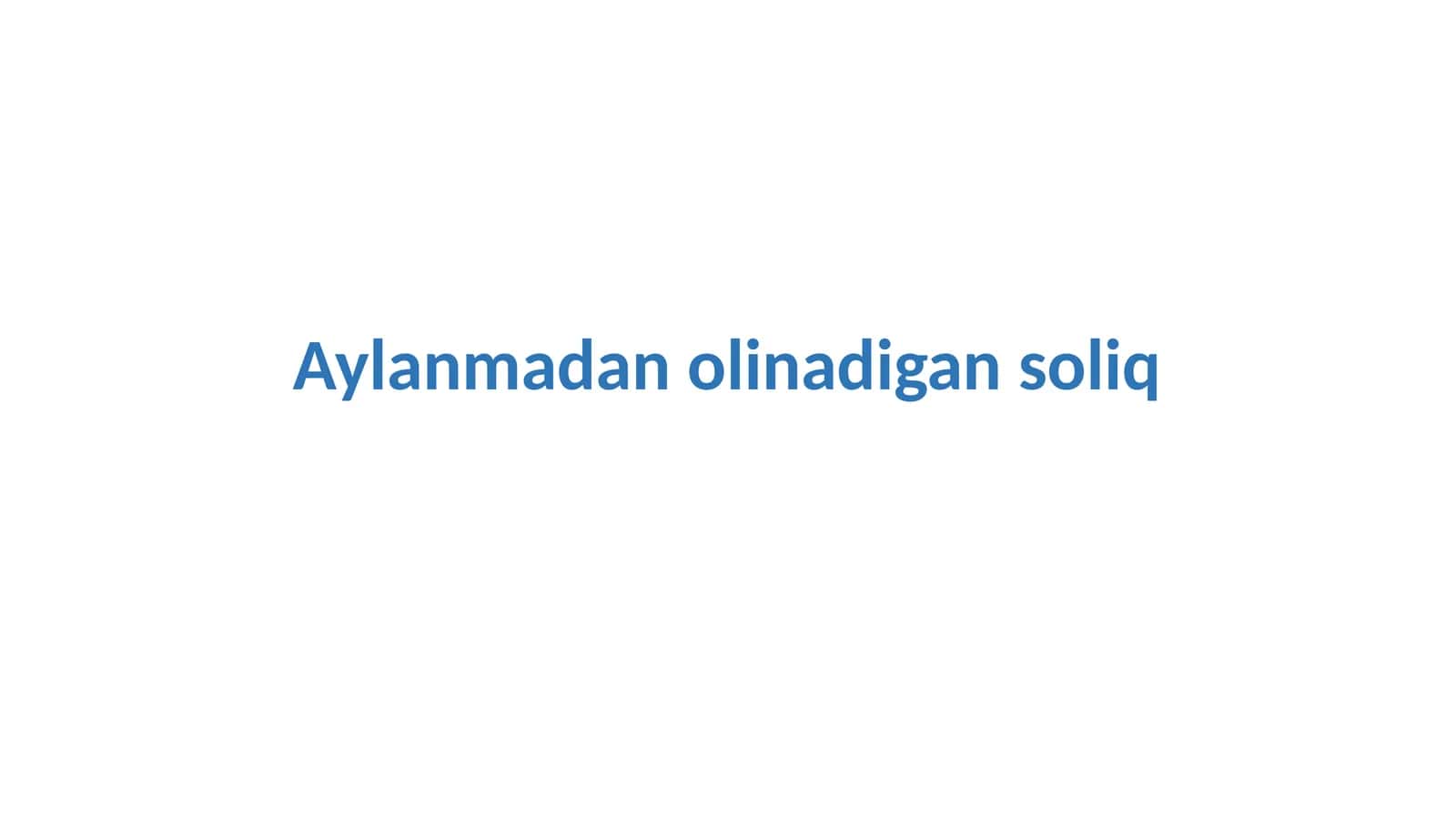 Aylanmadan olinadigan soliq
