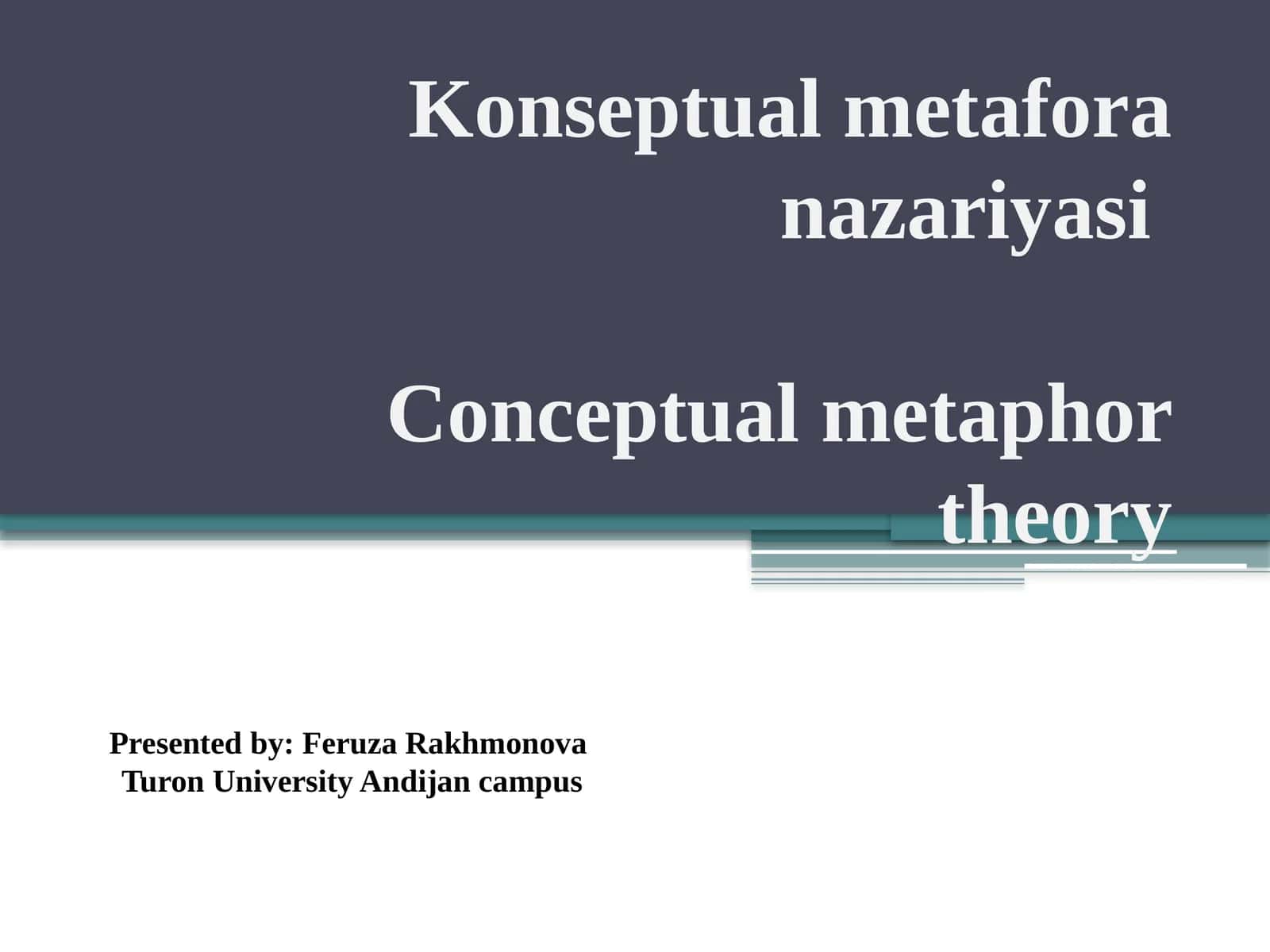 Konseptual metafora nazariyasi