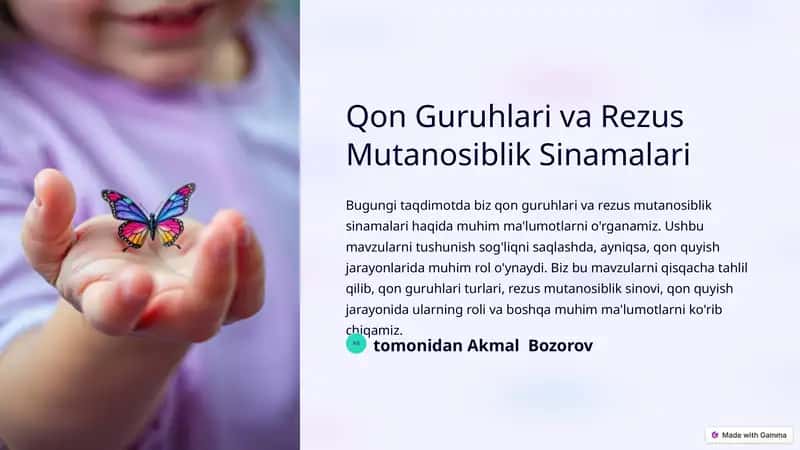 Qon Guruhlari va Rezus Mutanosiblik Sinamalari