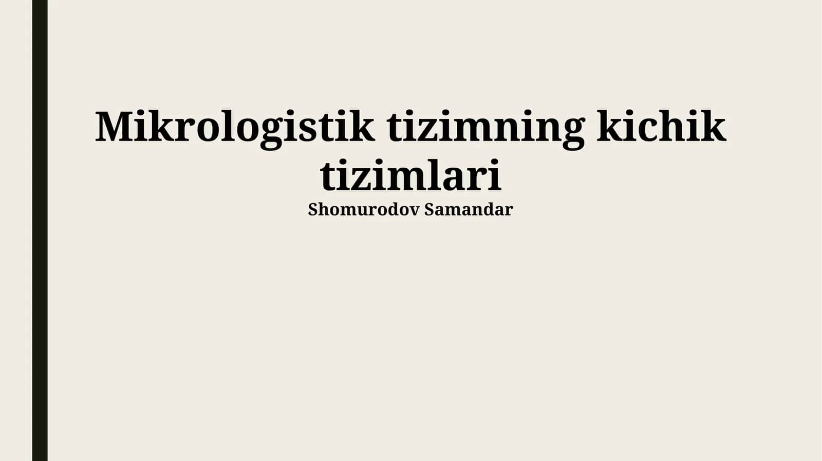Mikrologistik tizimning kichik tizimlari