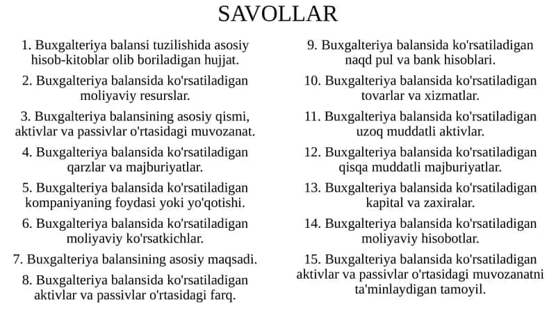 Buxgalteriya Balansi