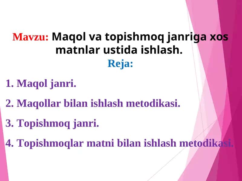 Xalq og’zaki ijodi