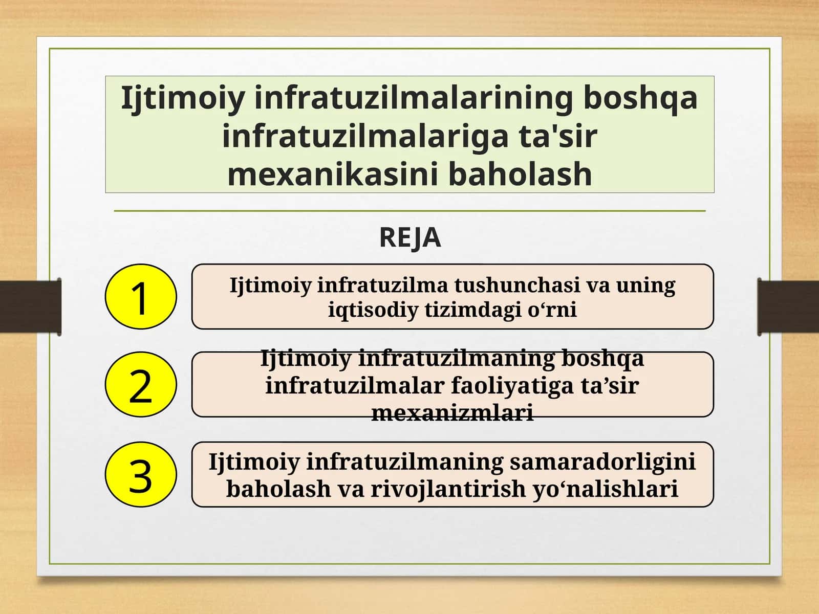 Ijtimoiy infratuzilmalarining boshqa infratuzilmalariga ta'sir mexanikasini baholash