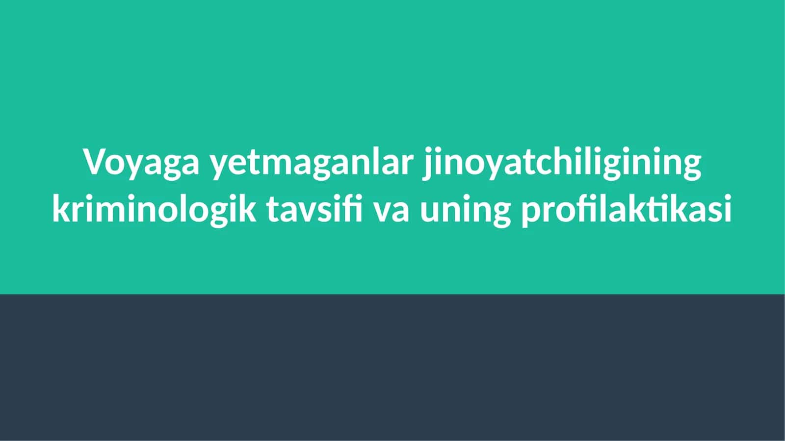 Voyagayetmaganlarjinoyatchiliginingkriminologiktavsifivauningprofilaktikasi