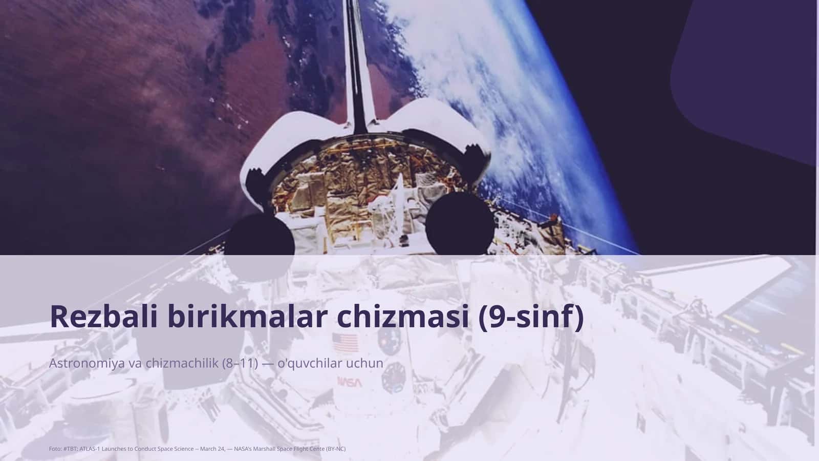 Rezbali birikmalar chizmasi (9-sinf)