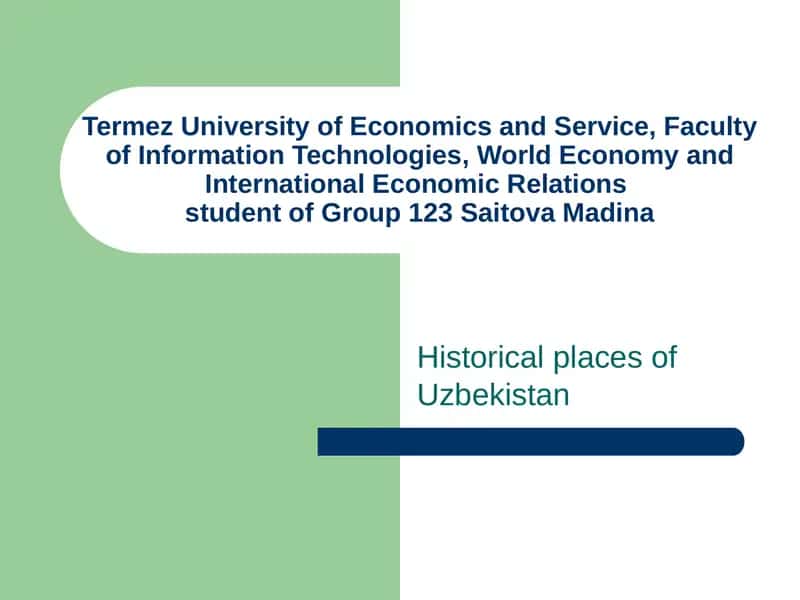 Historical places of Uzbekistan
