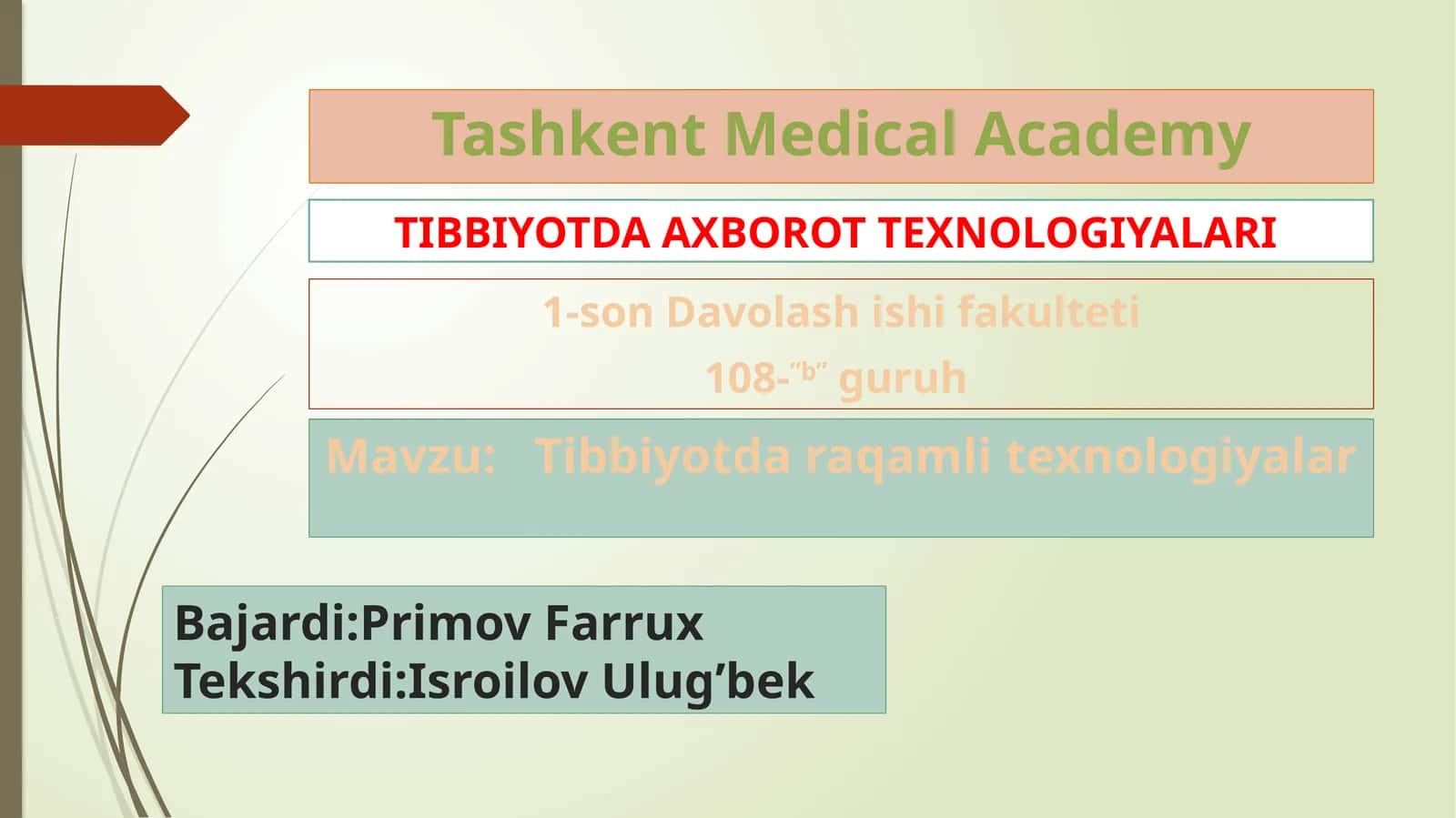 Tibbiyotda raqamli texnologiyalar