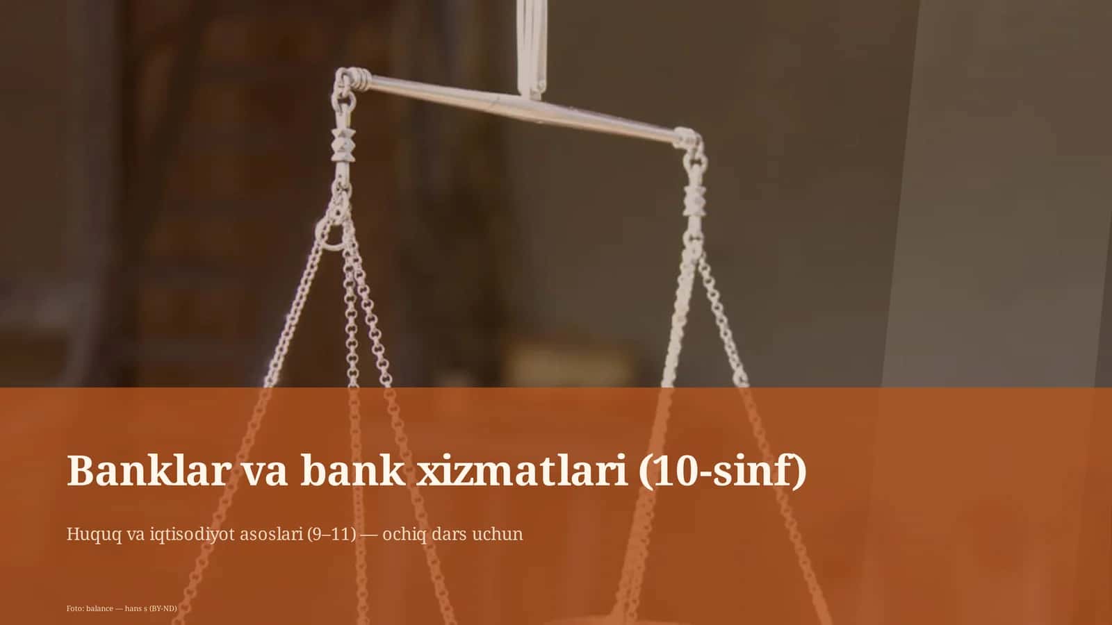 Banklar va bank xizmatlari (10-sinf)