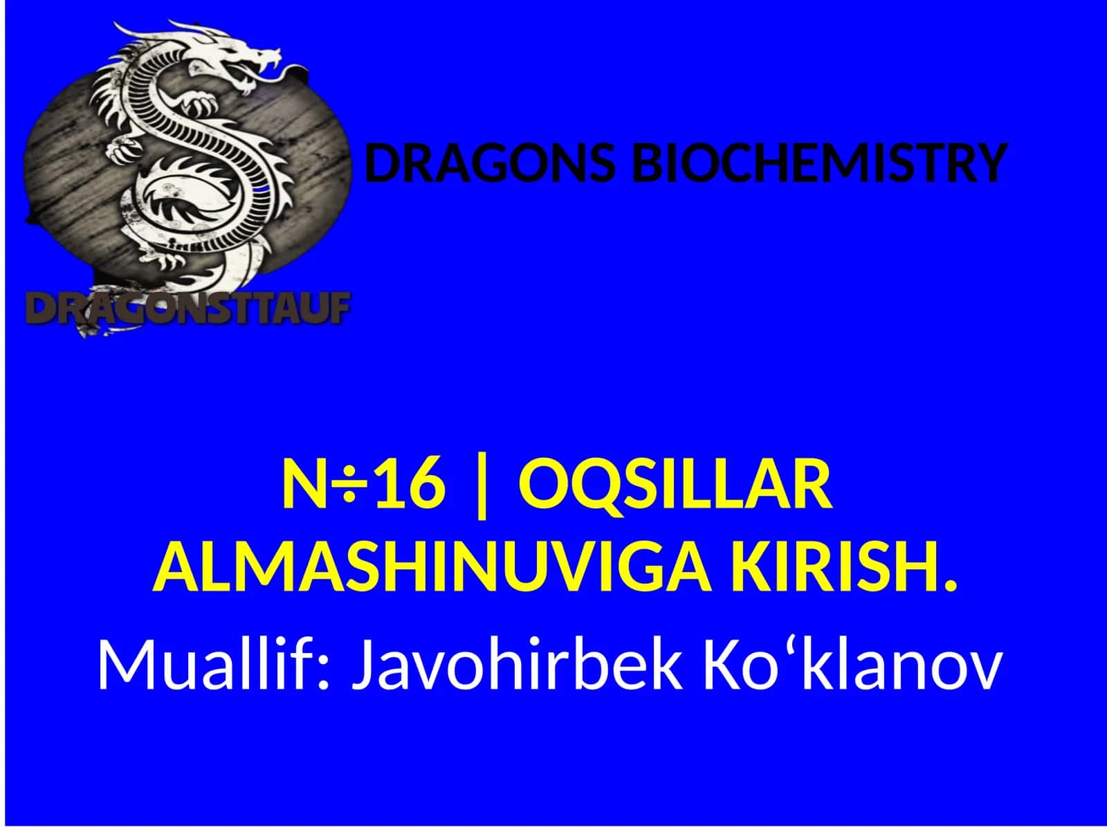Oqsillar Almashinuvi