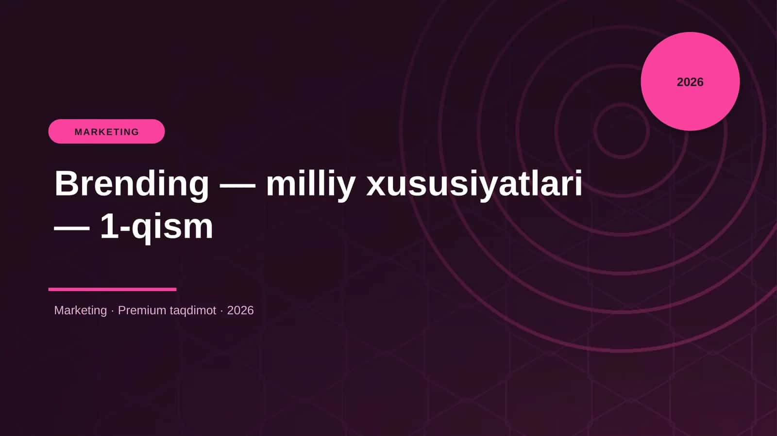 Brending — milliy xususiyatlari — 1-qism
