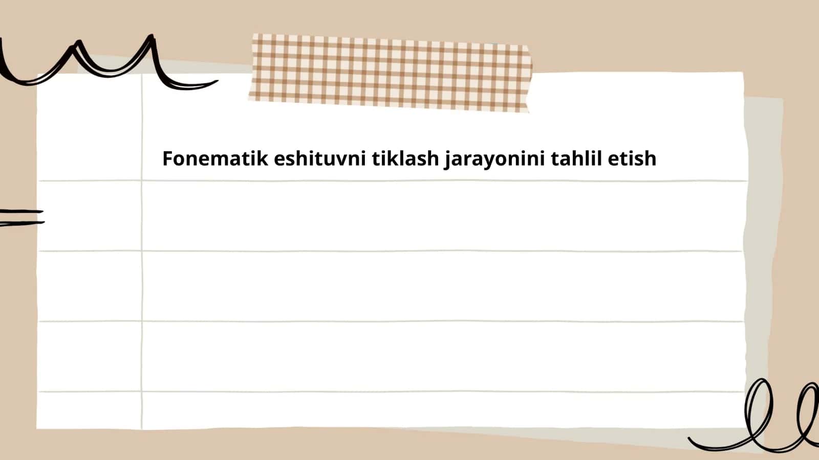 Fonematik eshituvni tiklash jarayonini tahlil etish