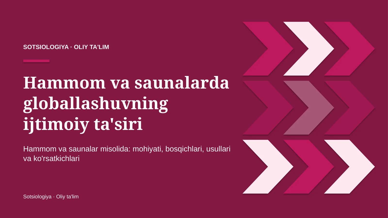 Hammom va saunalarda globallashuvning ijtimoiy ta'siri