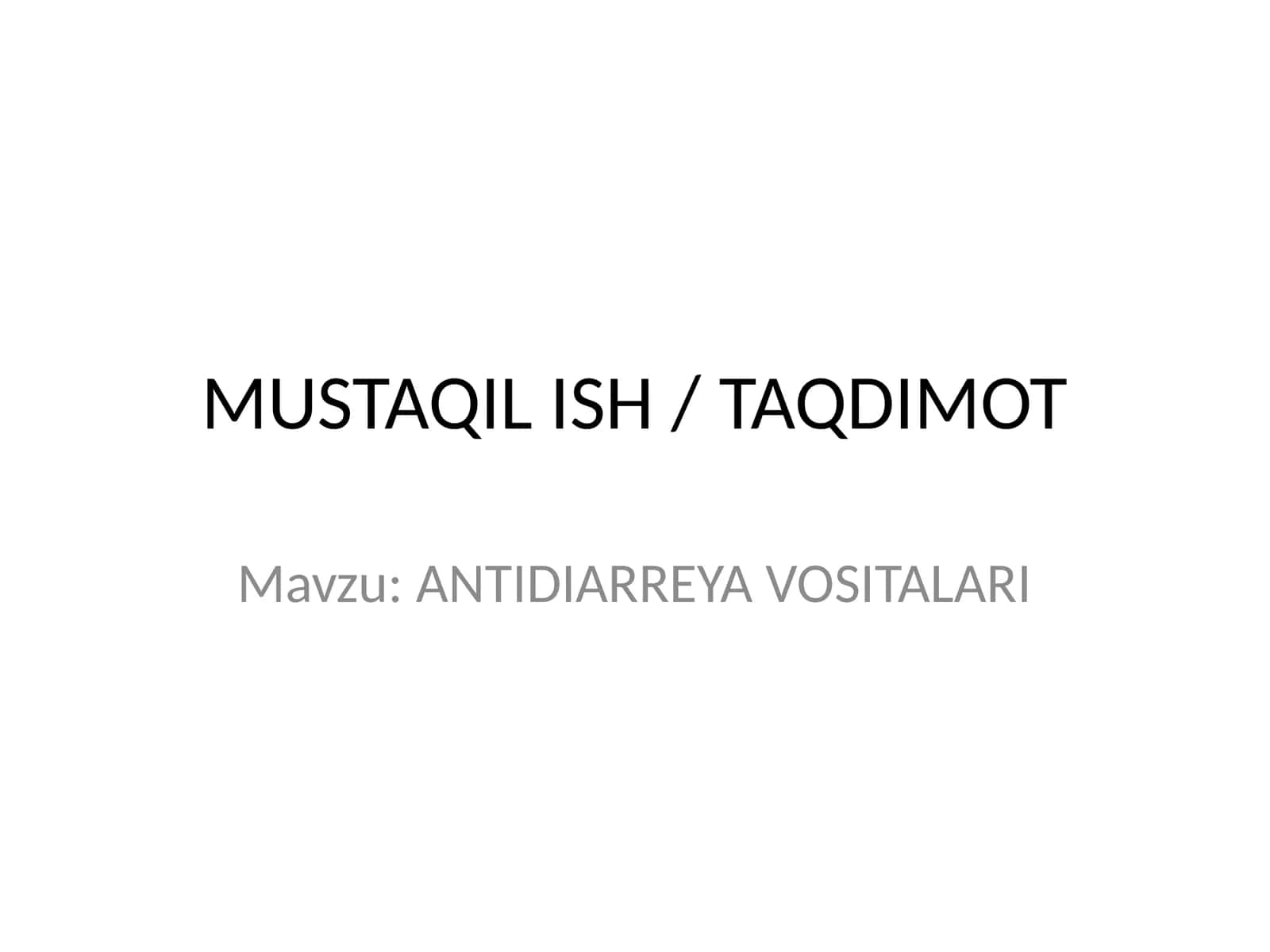 ANTIDIARREYA VOSITALARI