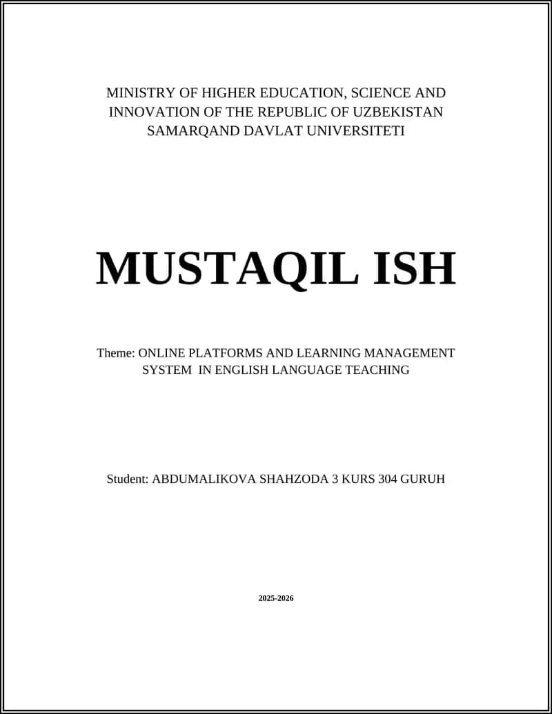 MUSTAQIL ISH