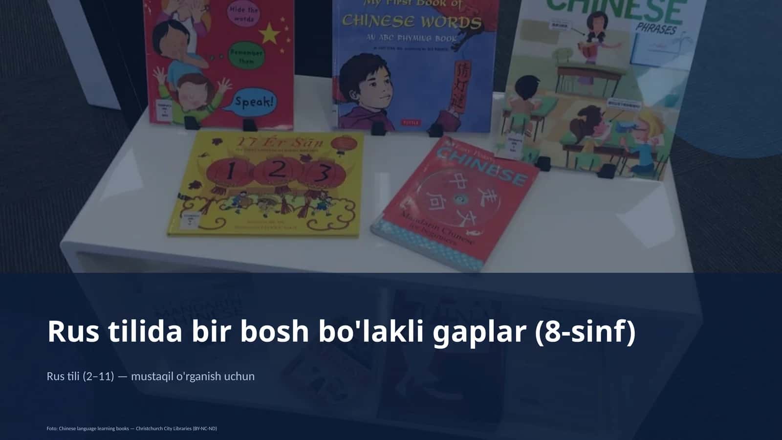 Rus tilida bir bosh bo'lakli gaplar (8-sinf)