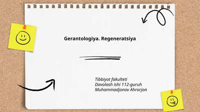 Gerantologiya. Regeneratsiya