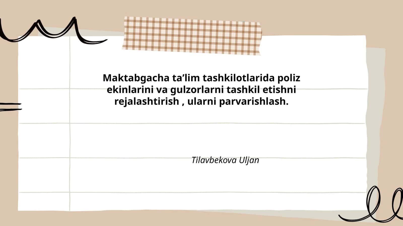 Maktabgacha taʼlimda poliz ekinlarini va gulzorlarni parvarishlash