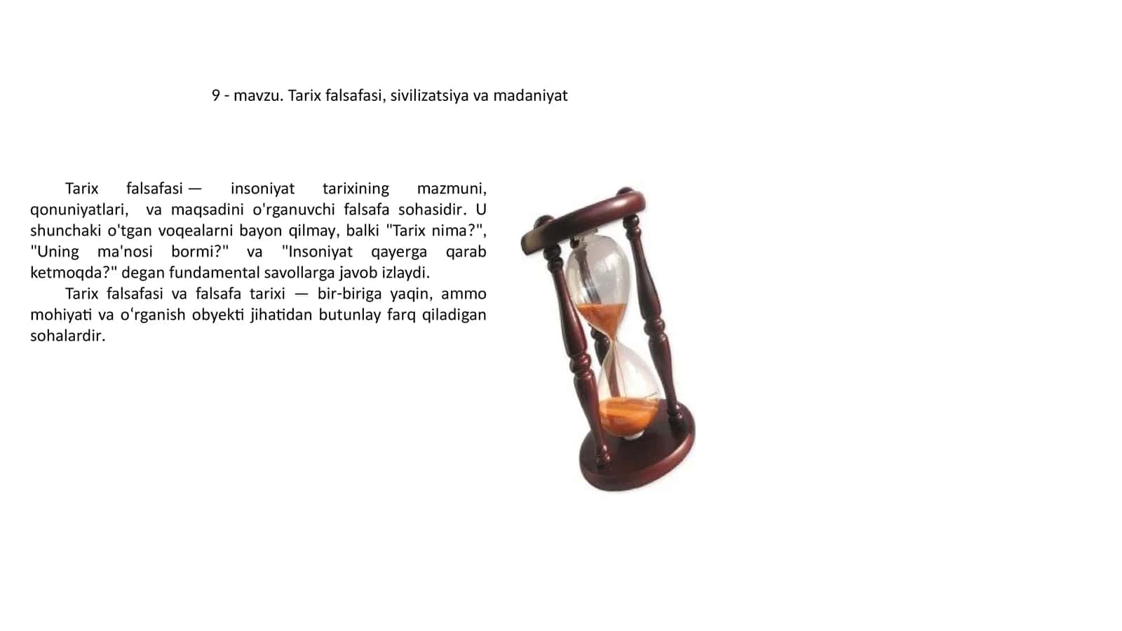 Tarix falsafasi, sivilizatsiya va madaniyat