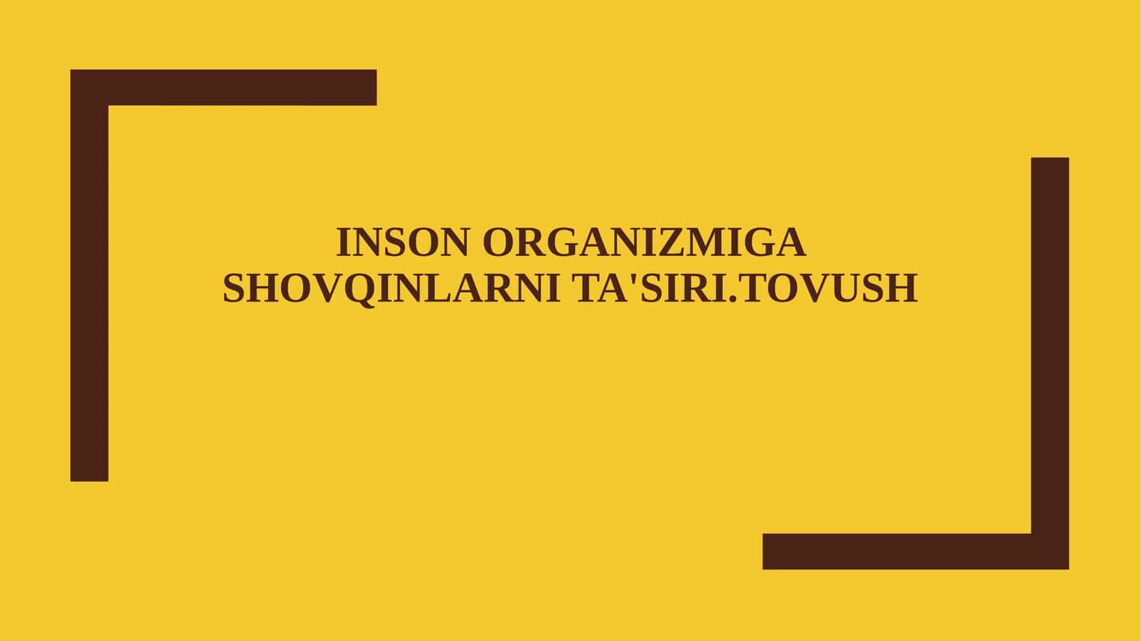 Inson organizmiga shovqinlarni ta'siri.Tovush