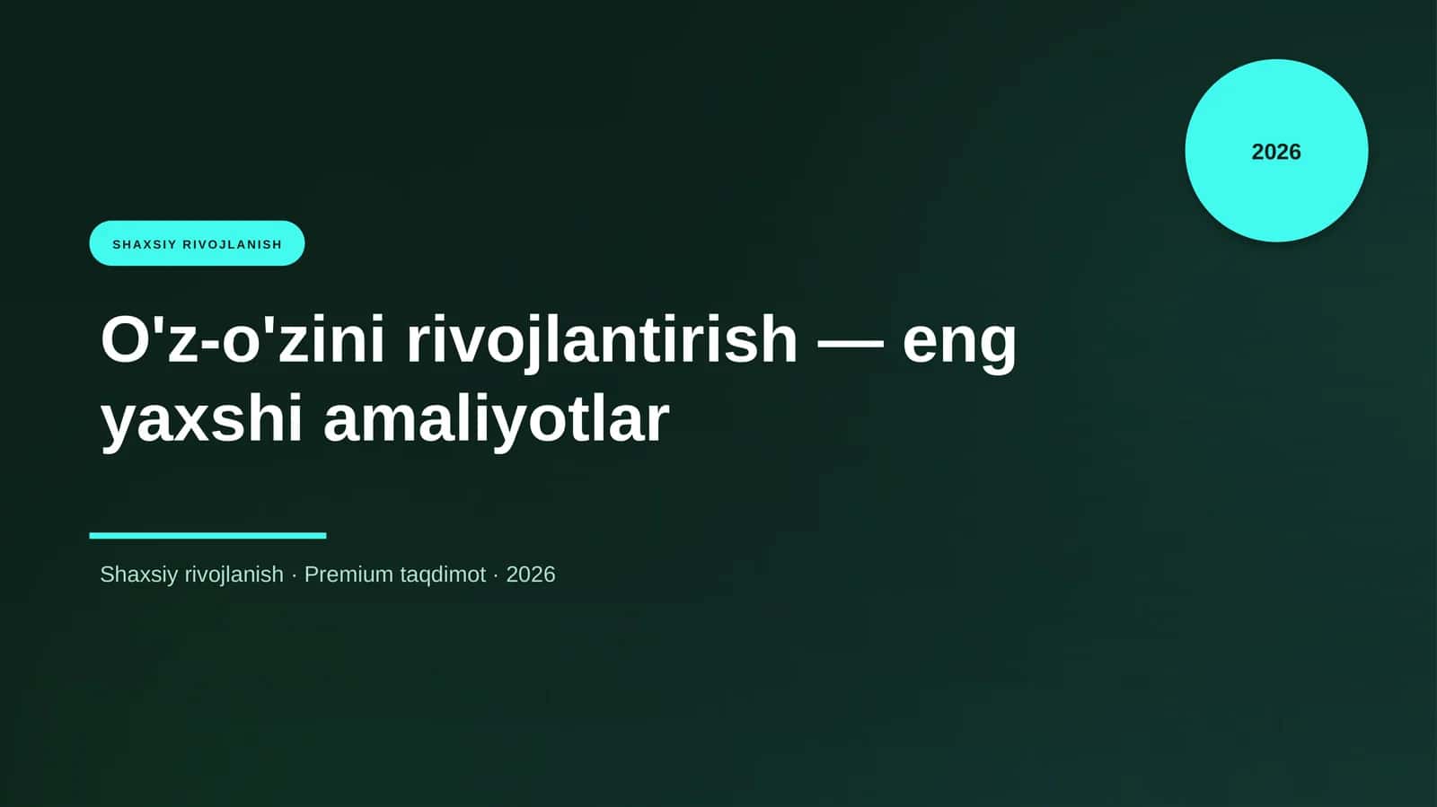 O'z-o'zini rivojlantirish
