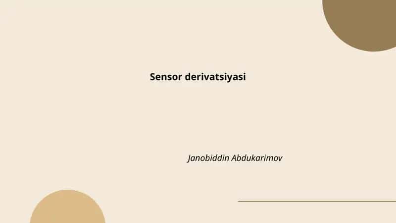 Sensor derivatsiyasi