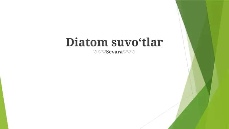 Diatom suvo‘tlar