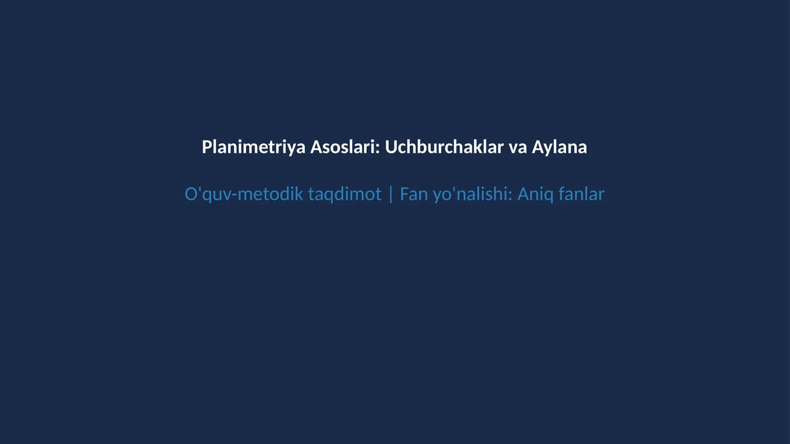 Geometriya planimetriya asoslari